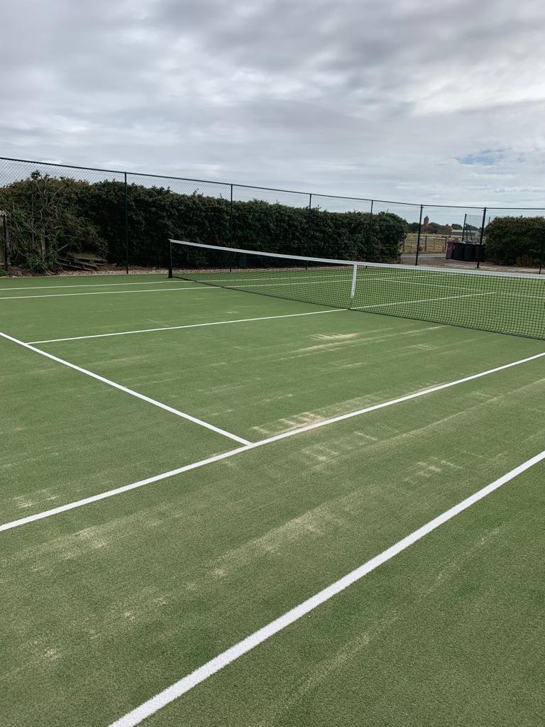 This is a photo of a tennis court refurbishment carried out in Hampshire, All works carried out by Tennis Court Construction Hampshire